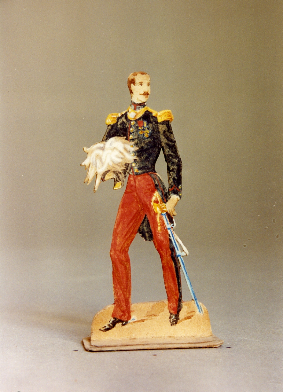 ufficiale borbonico del corteo reale del giovedì santo (disegno, serie) di Gin Emilio (seconda metà sec. XIX)