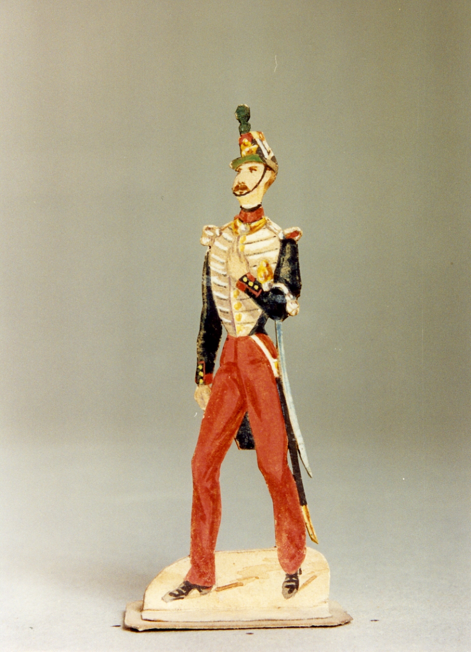 guardia del corpo borbonica del Corteo Reale del Giovedì Santo (disegno, serie) di Gin Emilio (seconda metà sec. XIX)