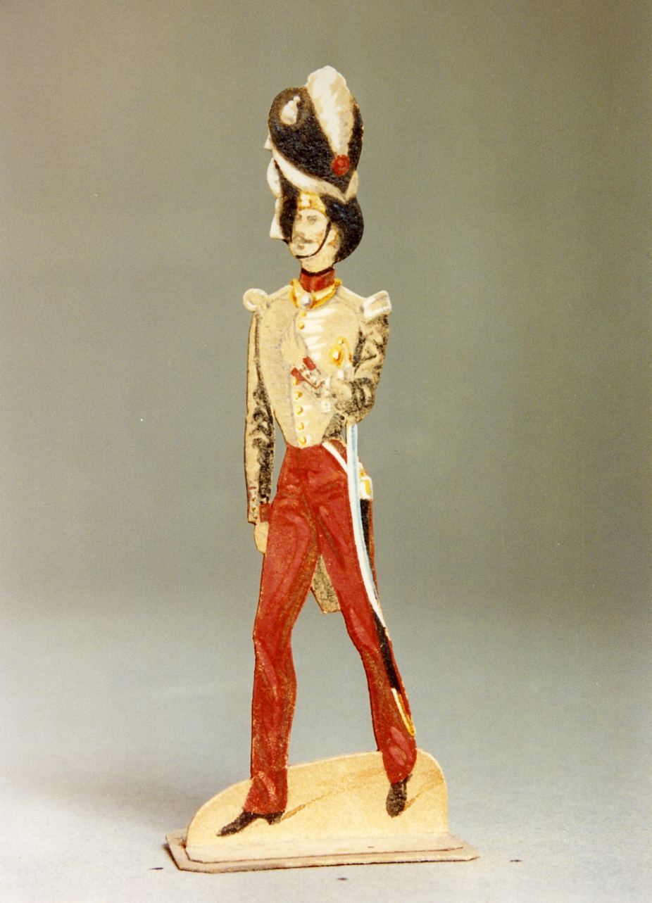 militare borbonico del corteo reale del giovedì santo (disegno, serie) di Gin Emilio (seconda metà sec. XIX)