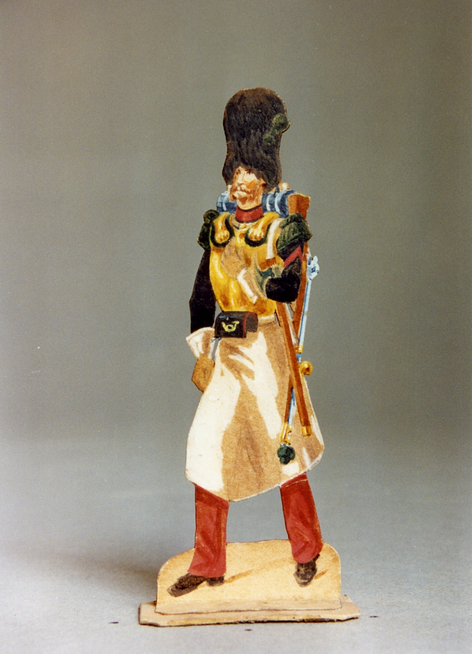 guastatore borbonico del Corteo Reale del Giovedì Santo (disegno, serie) di Gin Emilio (seconda metà sec. XIX)