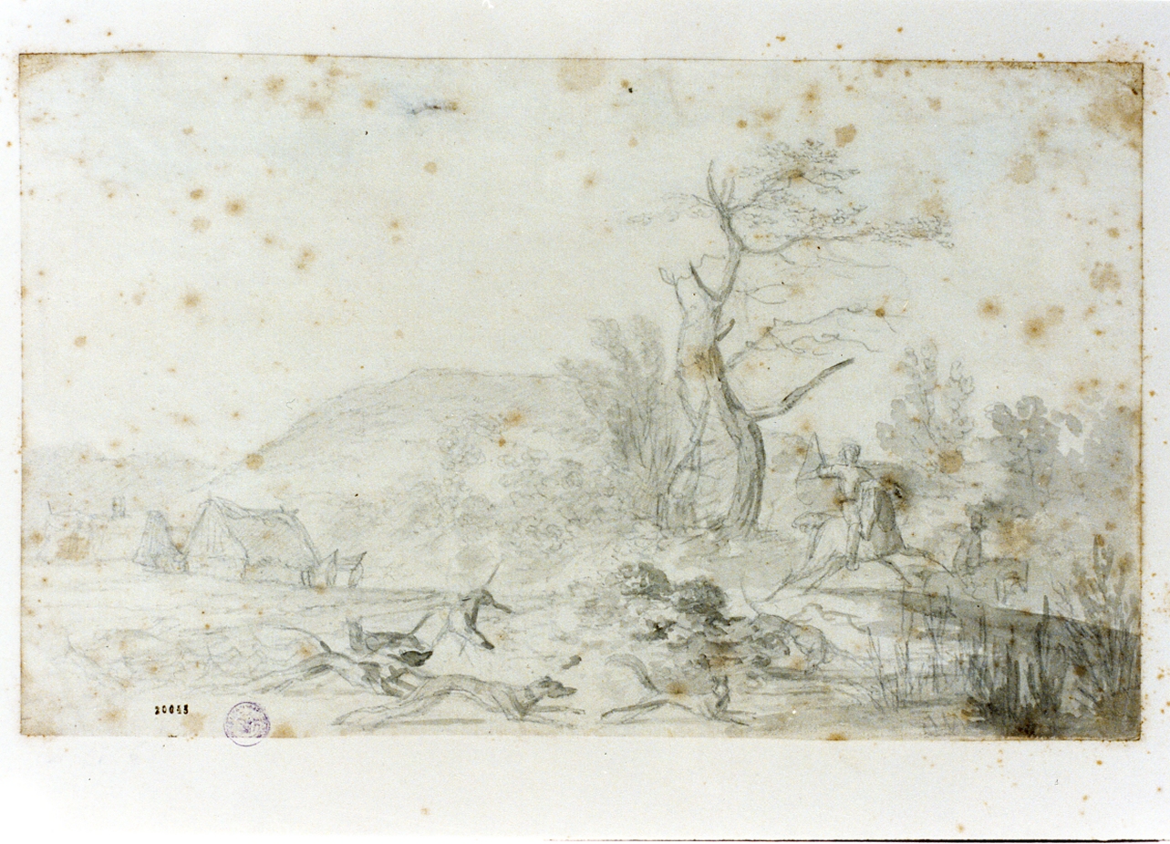 scena di caccia (disegno) di Holm Christian Frederick Carl (sec. XIX)