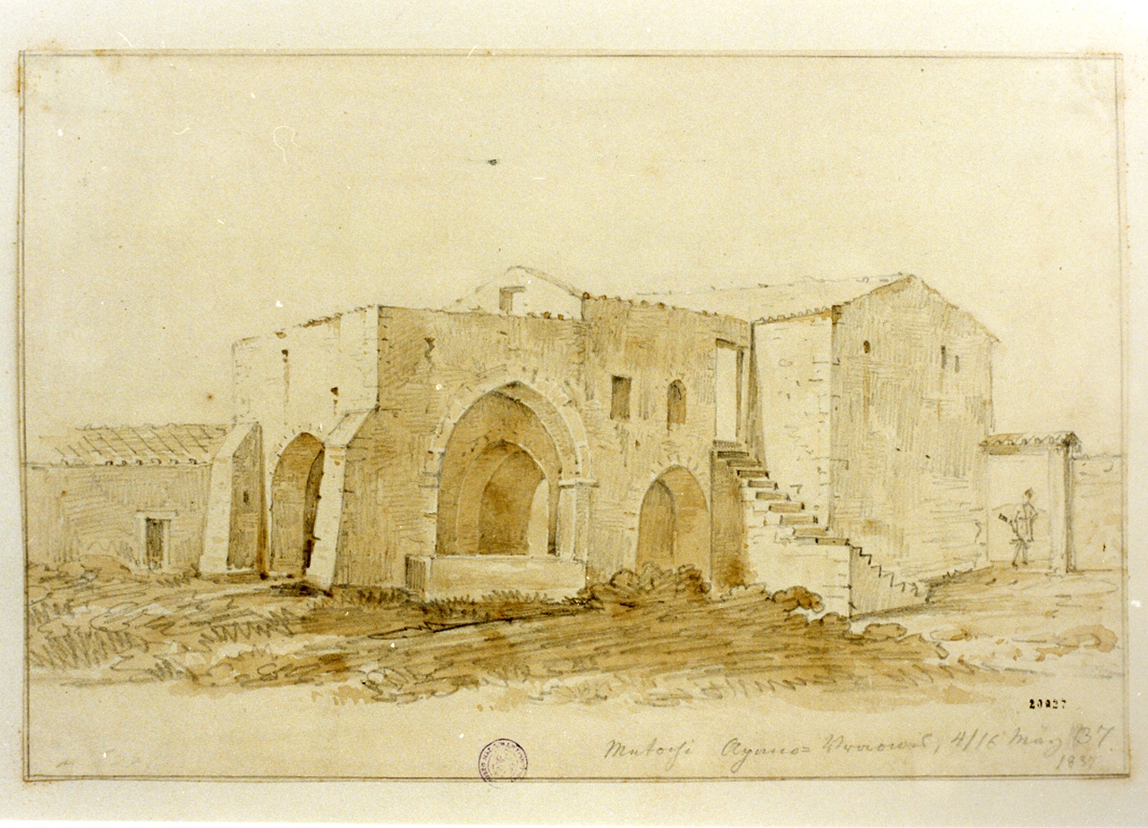 casa greca (disegno) di Hansen Hans Christian (sec. XIX)