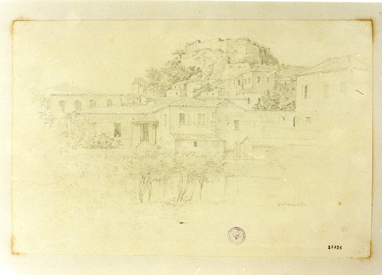 veduta di Kalamata (disegno) di Hansen Hans Christian (sec. XIX)