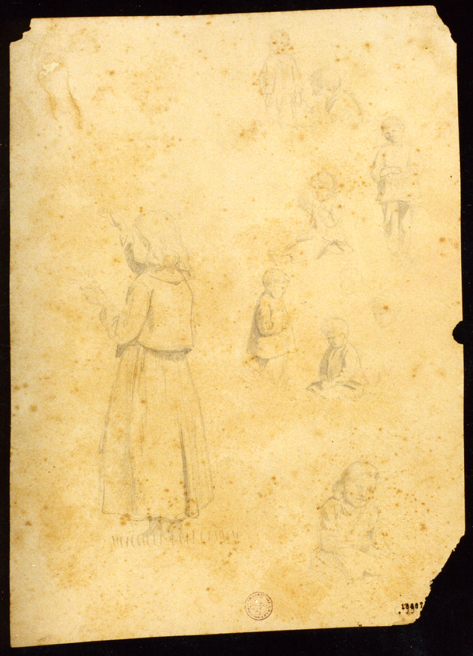 studi di figure infantili (disegno) di Aagaard Carl Frederik (sec. XIX)