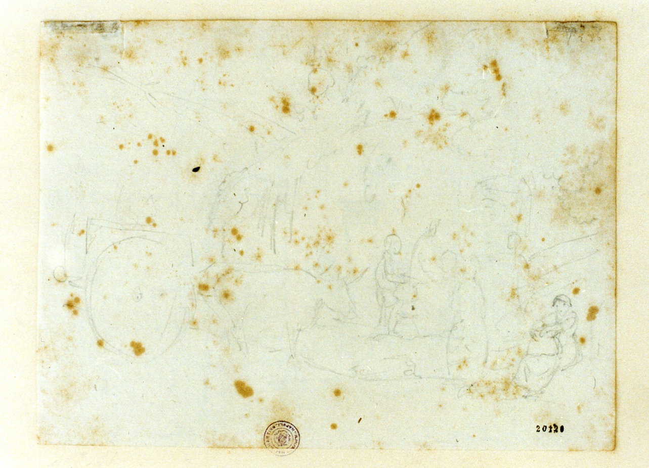 studio di scena campestre (disegno) di Marstrand Vilhelm Nicolai (sec. XIX)