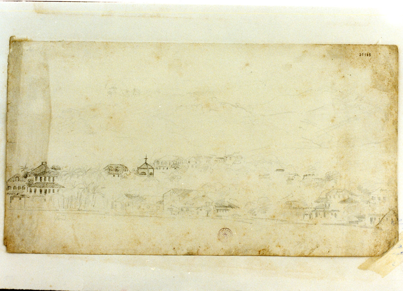 paesaggio (disegno) di Melbye Fritz Sigried Georg (sec. XIX)