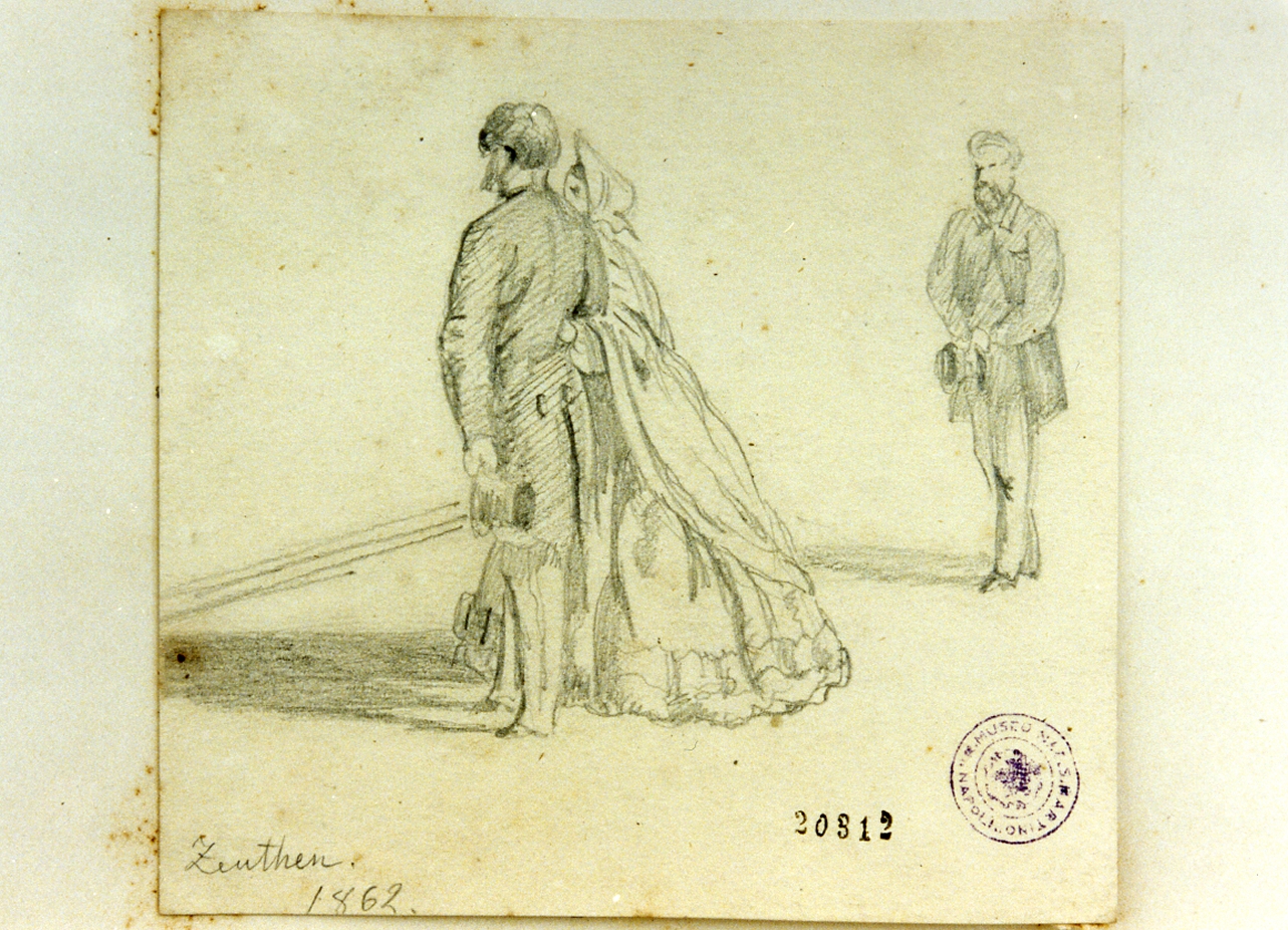 figure a passeggio (disegno) di Zeuthen Christian Olavius (sec. XIX)