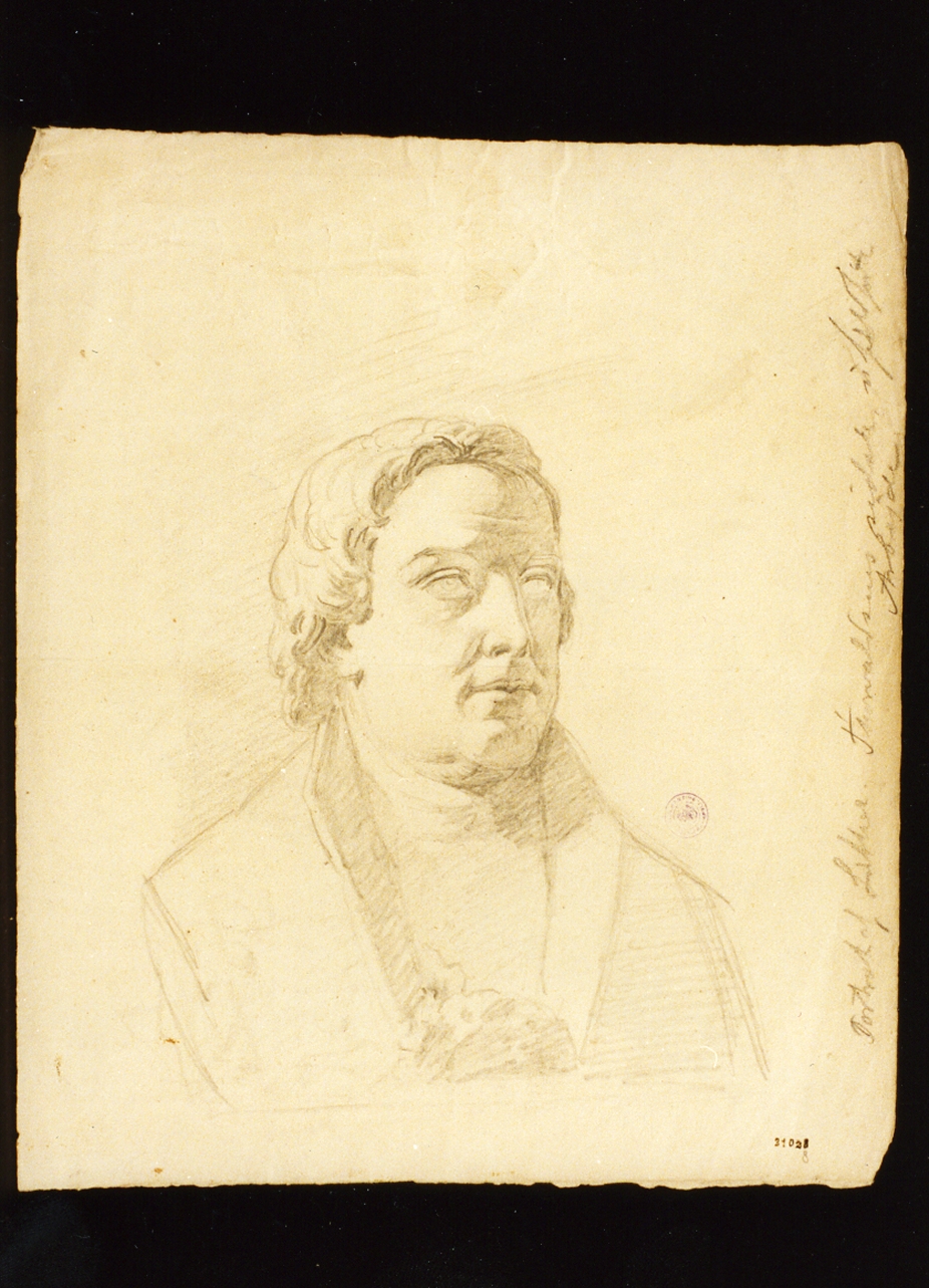 busto ritratto di Lutero (disegno) di Hetsch Christian Frederik (secc. XIX/ XX)