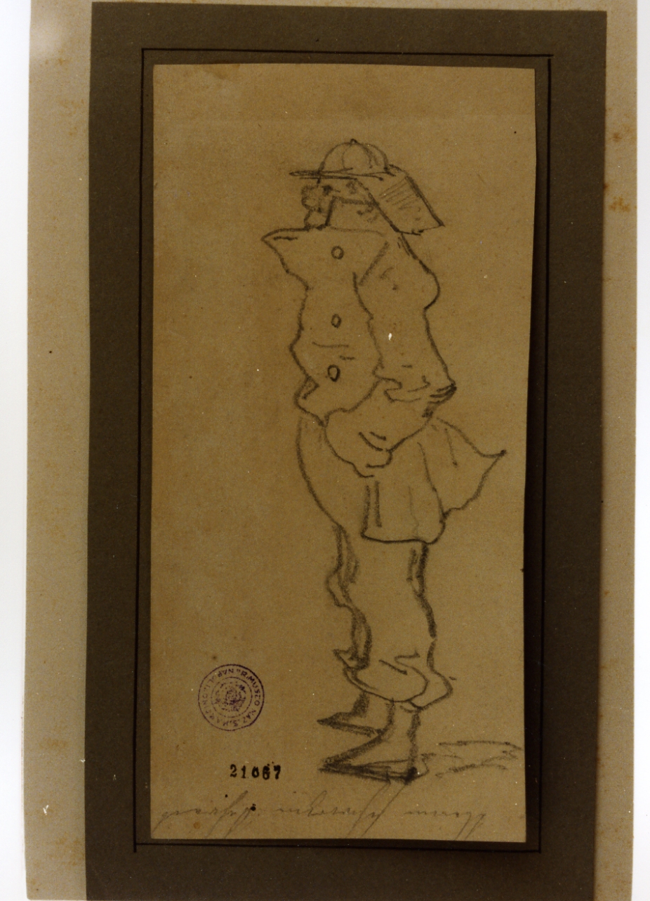 soldato di profilo (disegno) - ambito danese (sec. XIX)