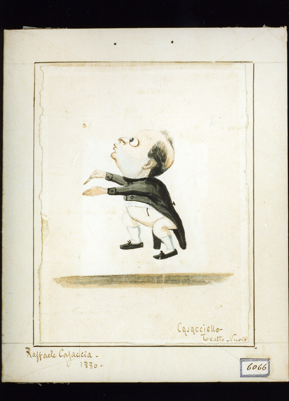 caricatura maschile (disegno) - ambito napoletano (sec. XIX)