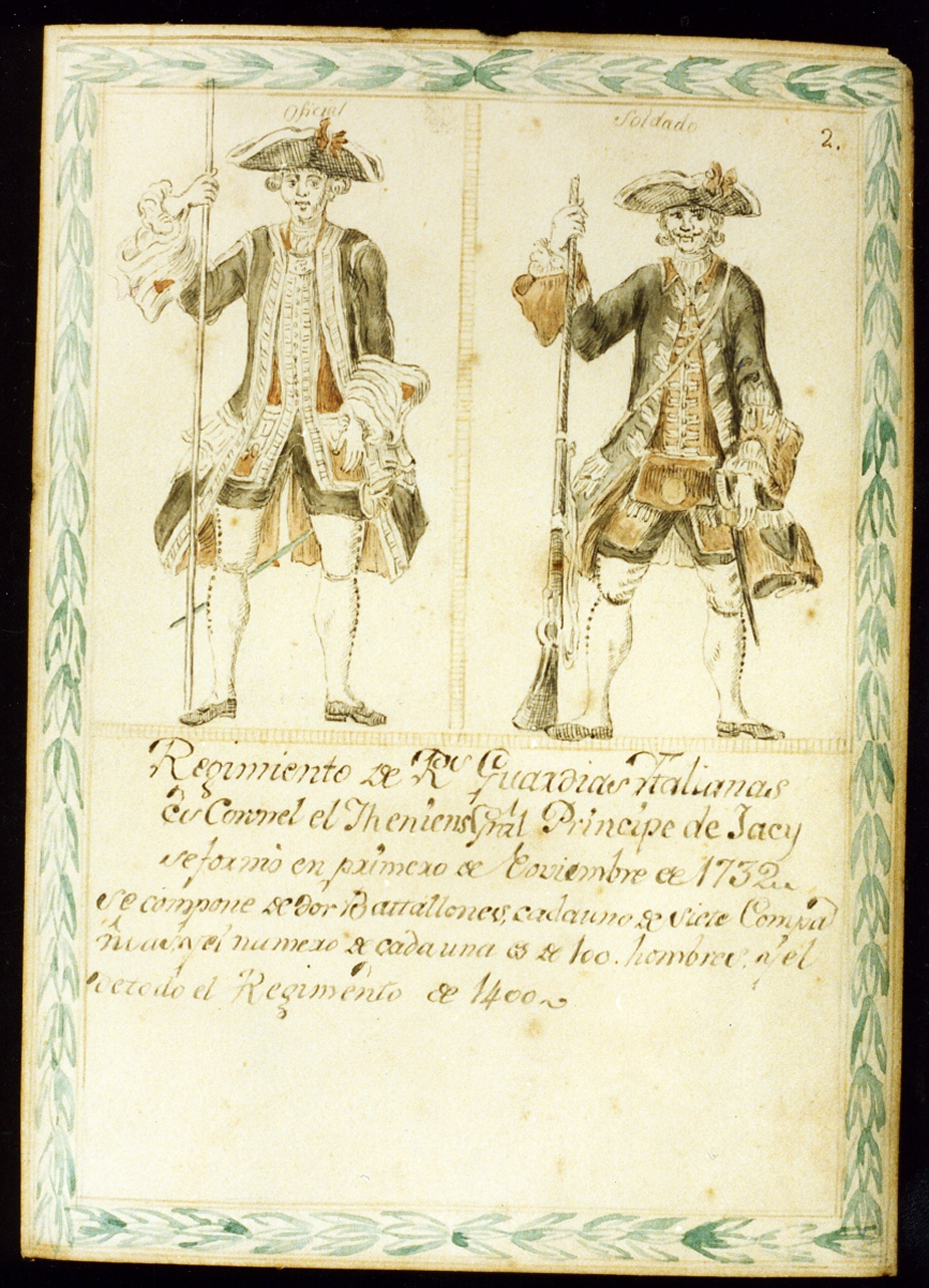 uniformi militari dell'esercito borbonico (disegno) di Toma Gustavo (sec. XIX)