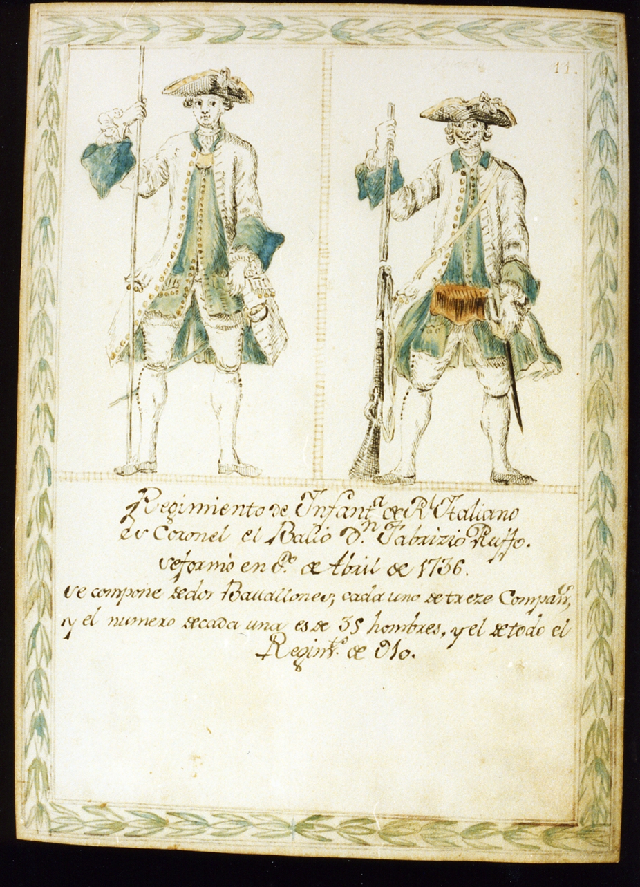 uniformi militari dell'esercito borbonico (disegno) di Toma Gustavo (sec. XIX)