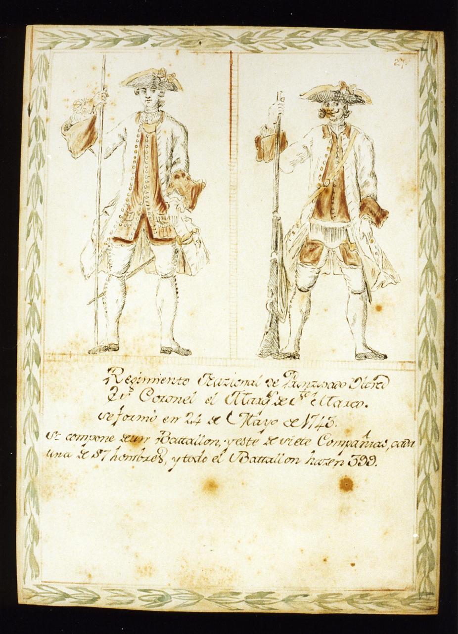 uniformi militari dell'esercito borbonico (disegno) di Toma Gustavo (sec. XX)