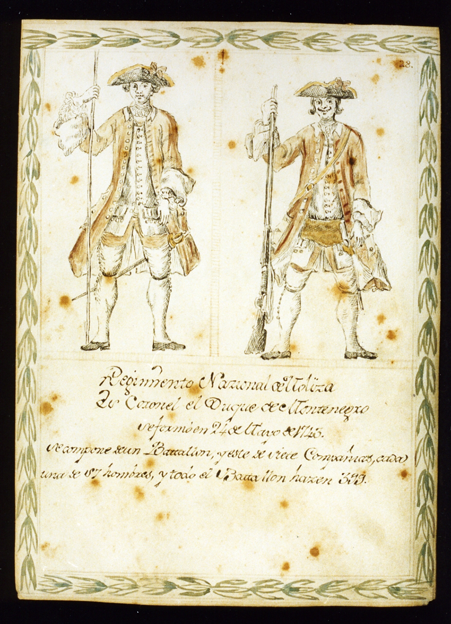 uniformi militari dell'esercito borbonico (disegno) di Toma Gustavo (sec. XX)
