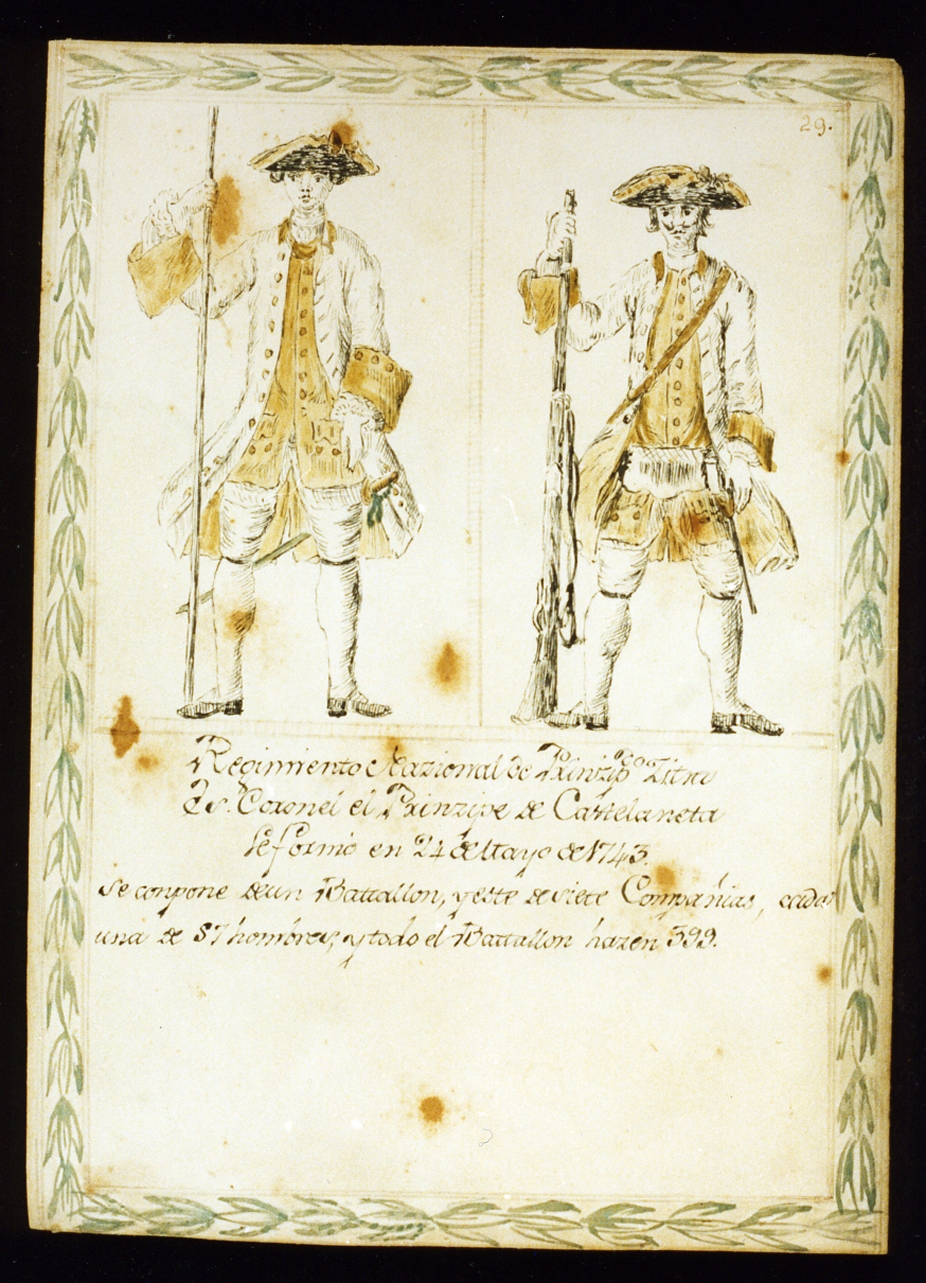 uniformi militari dell'esercito borbonico (disegno) di Toma Gustavo (sec. XX)