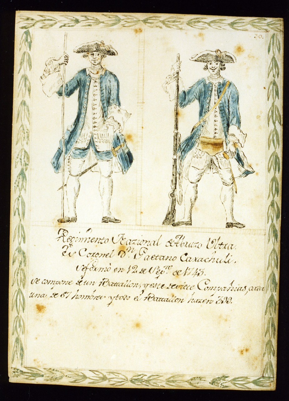 uniformi militari dell'esercito borbonico (disegno) di Toma Gustavo (sec. XX)