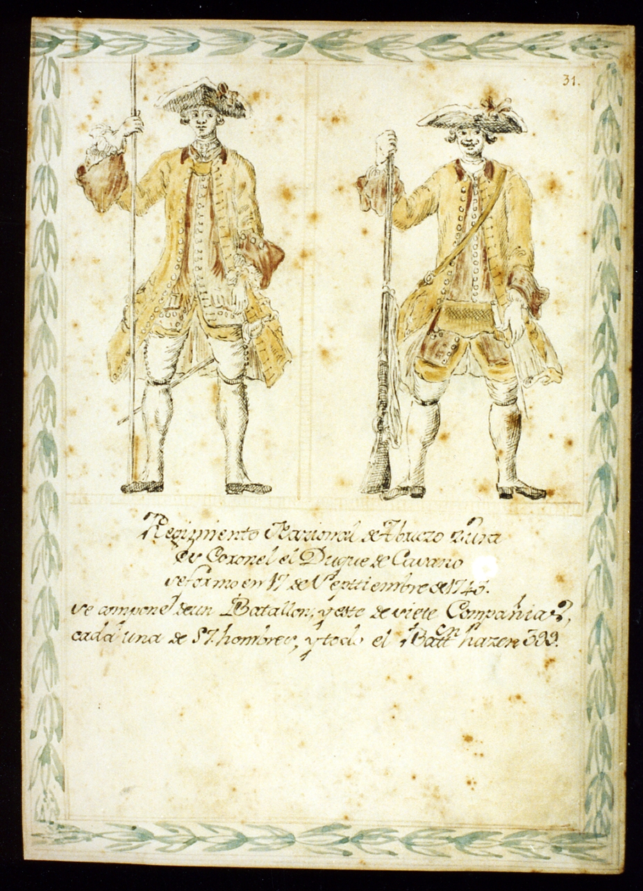 uniformi militari dell'esercito borbonico (disegno) di Toma Gustavo (sec. XX)