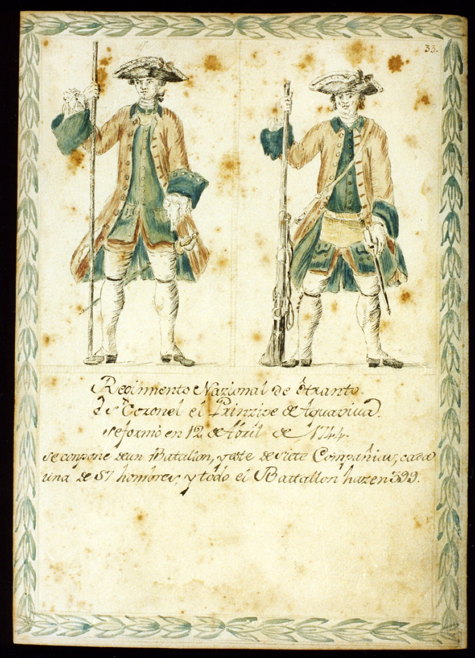 uniformi militari dell'esercito borbonico (disegno) di Toma Gustavo (sec. XX)