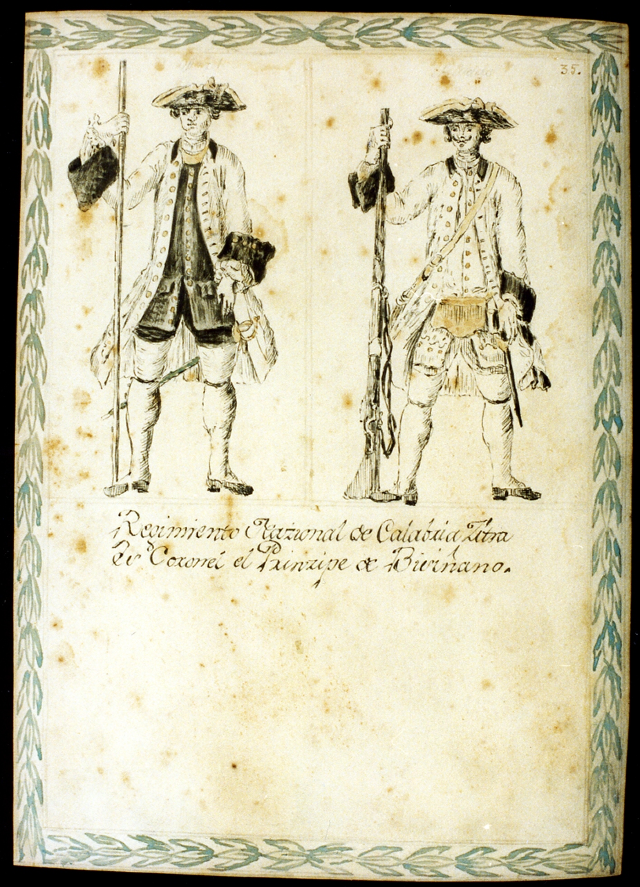 uniformi militari dell'esercito borbonico (disegno) di Toma Gustavo - ambito napoletano (sec. XX)