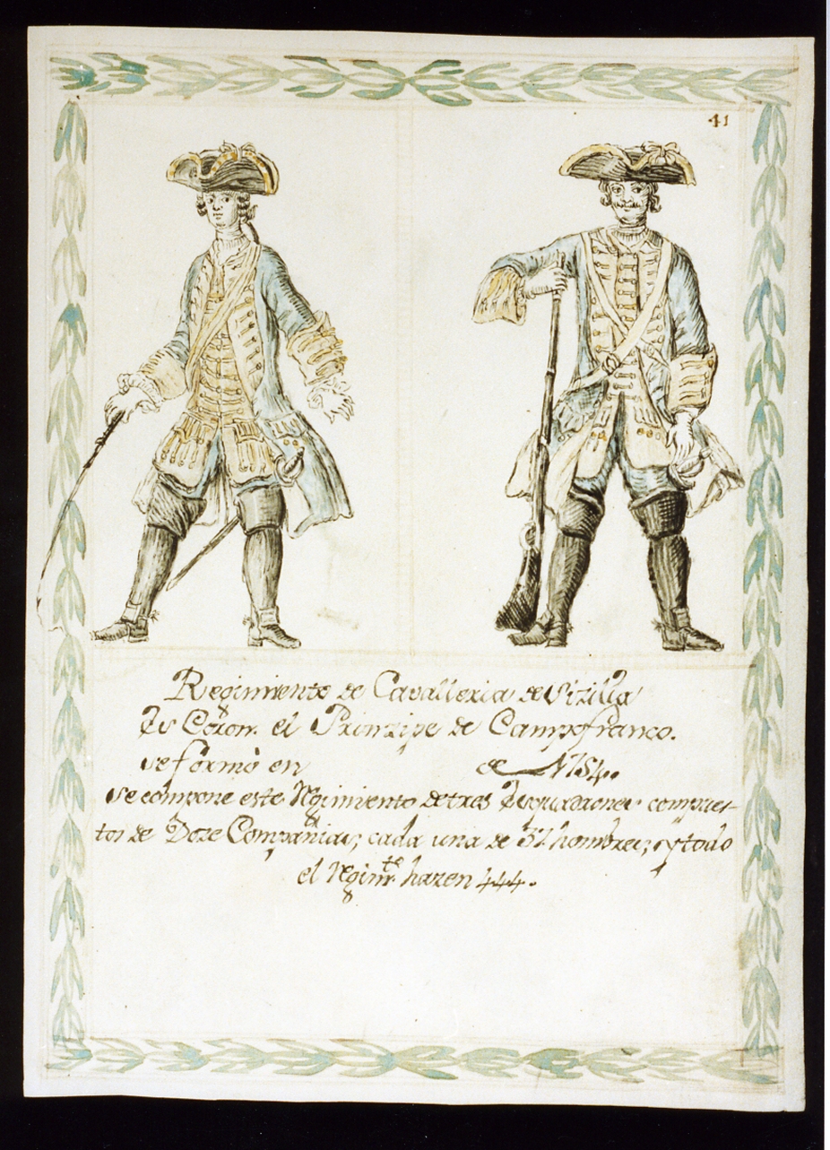 uniformi militari dell'esercito borbonico (disegno) di Toma Gustavo (sec. XX)