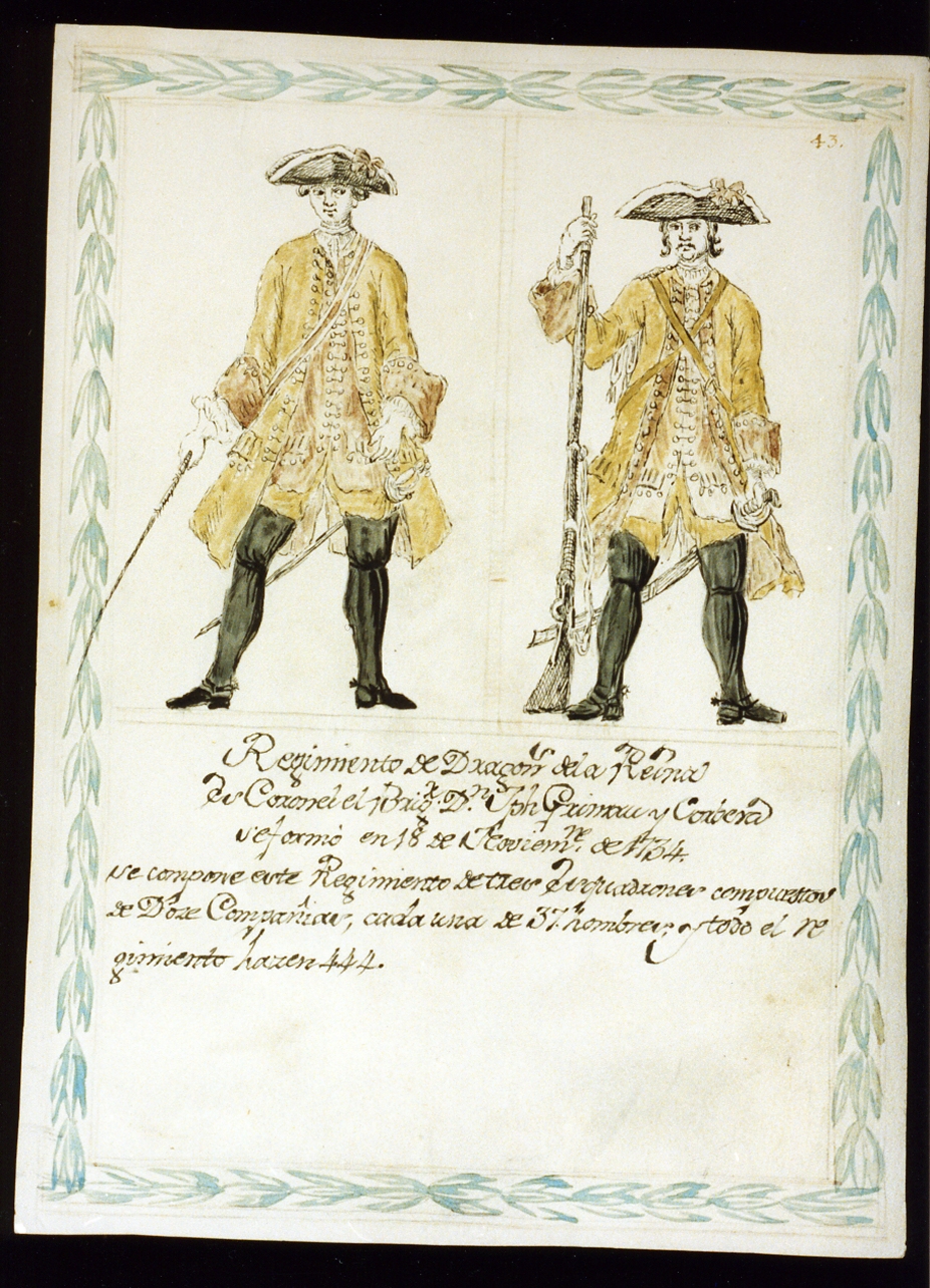 uniformi militari dell'esercito borbonico (disegno) di Toma Gustavo (sec. XX)