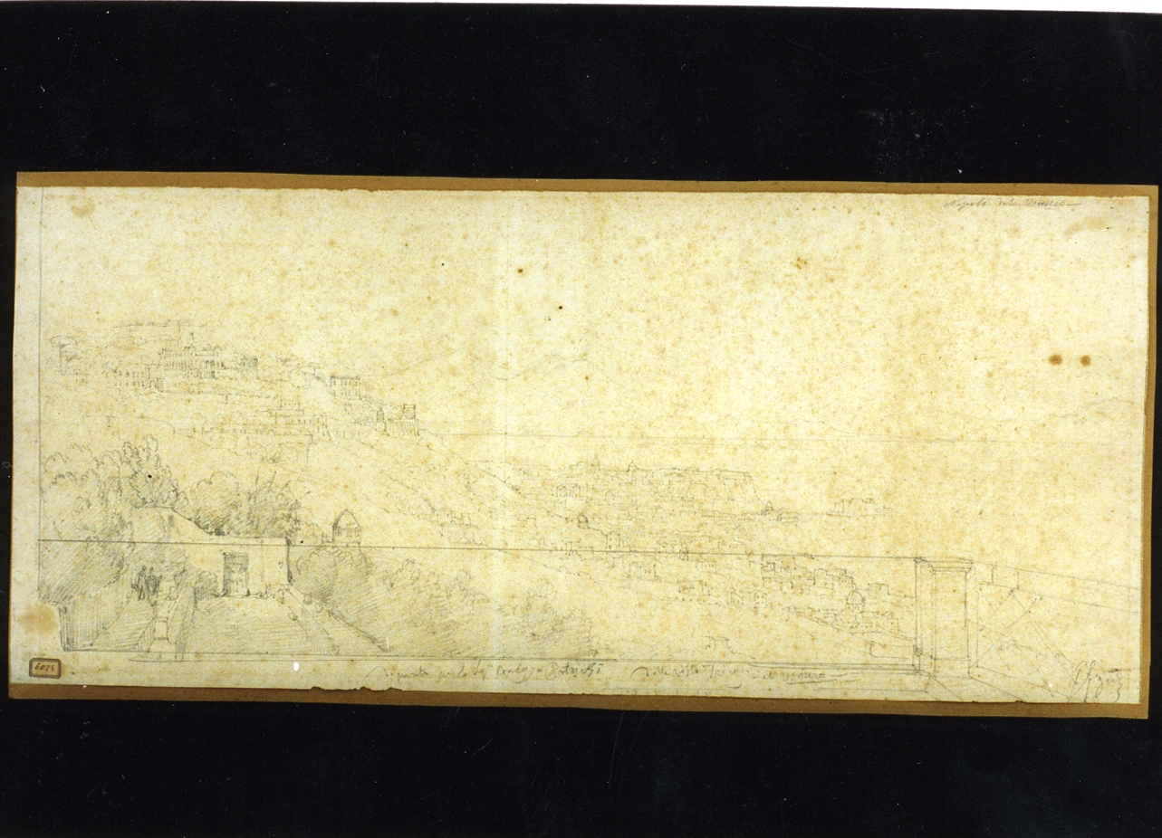 Napoli dal Vomero, veduta di Napoli (disegno) di Gigante Giacinto (sec. XIX)