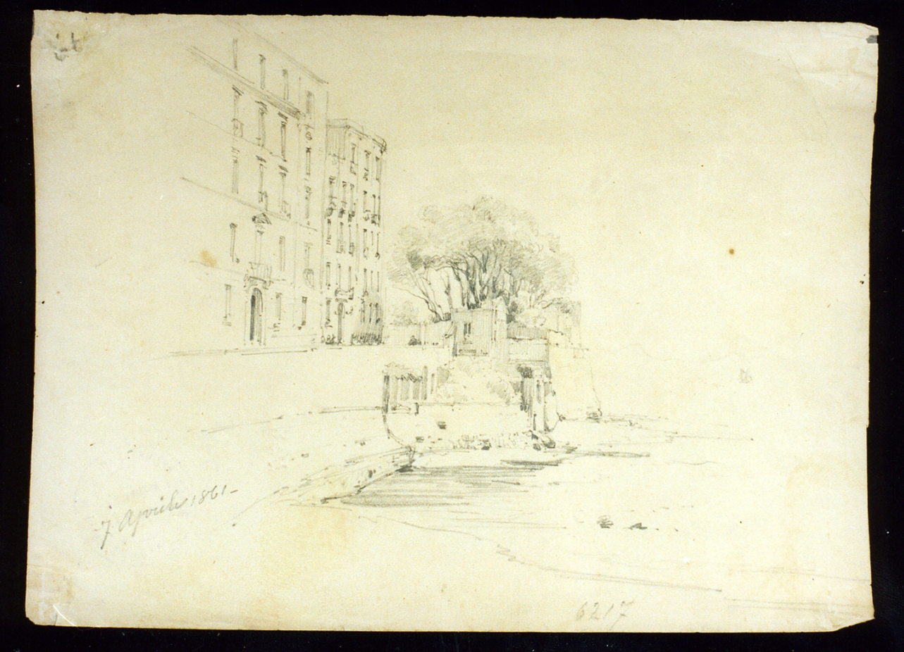 veduta di Napoli (disegno) - ambito napoletano (sec. XIX)