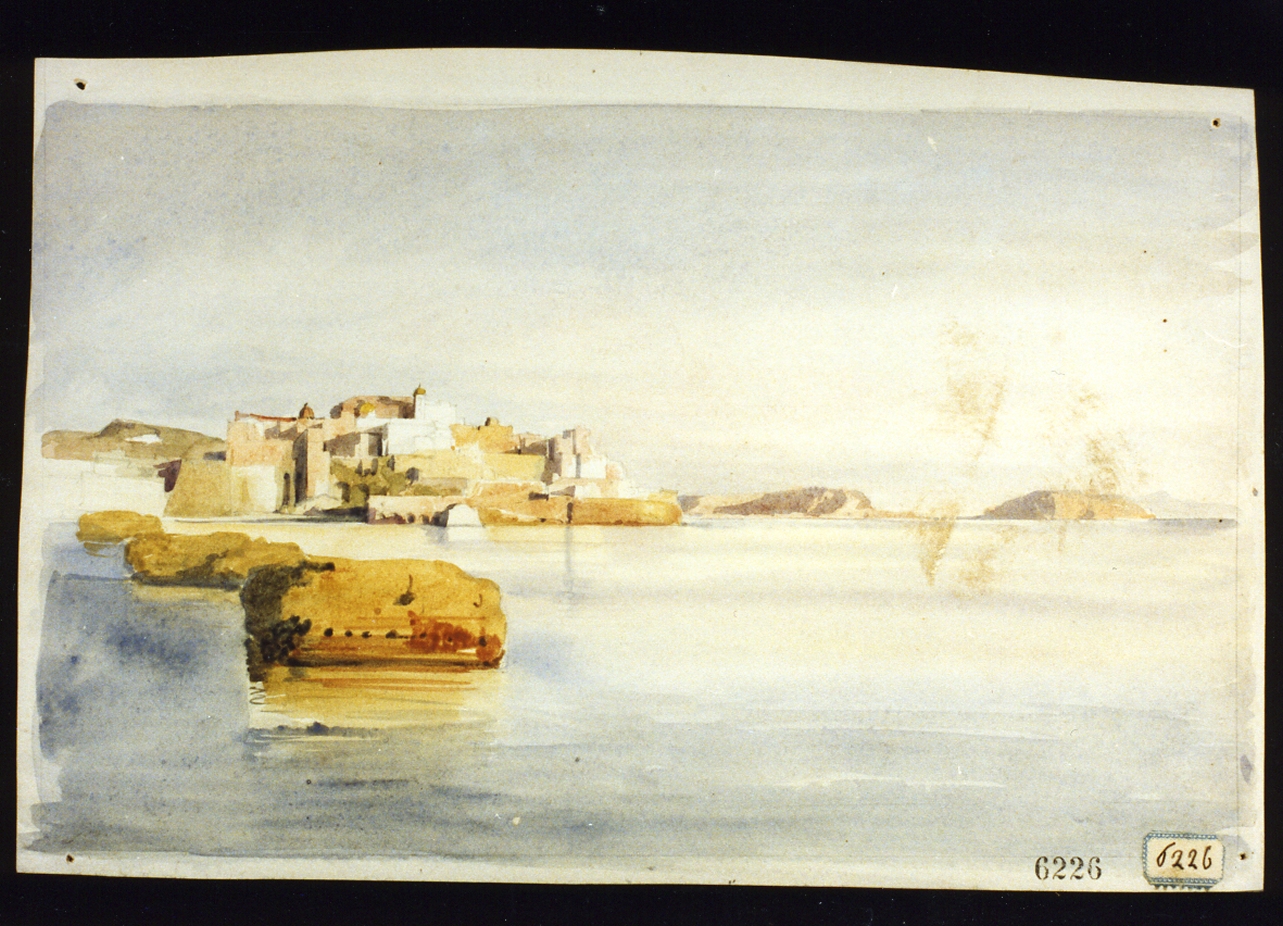 veduta di Pozzuoli (disegno) di Lanza Giovanni Giordano (seconda metà sec. XIX)