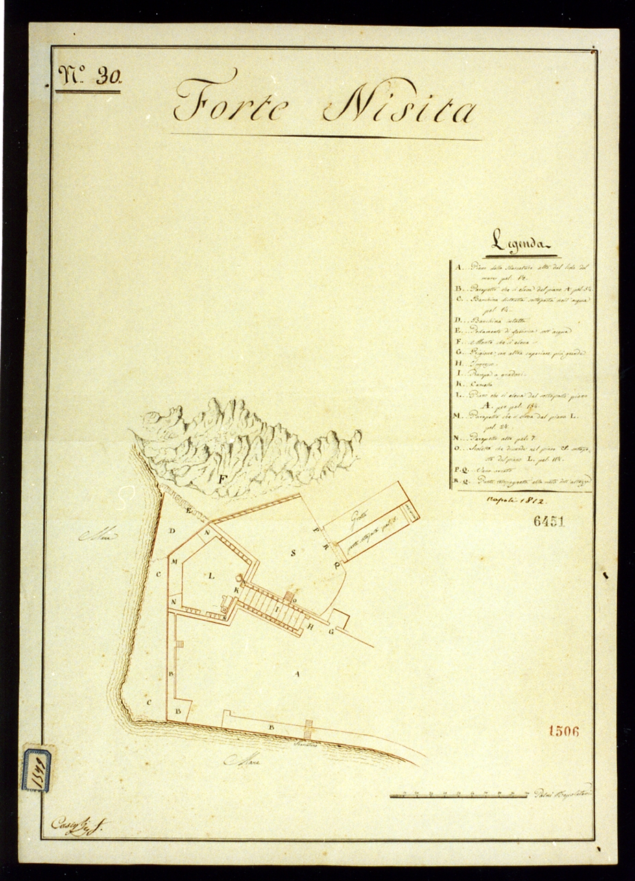 pianta del forte di Nisida (disegno) - ambito napoletano (sec. XIX)