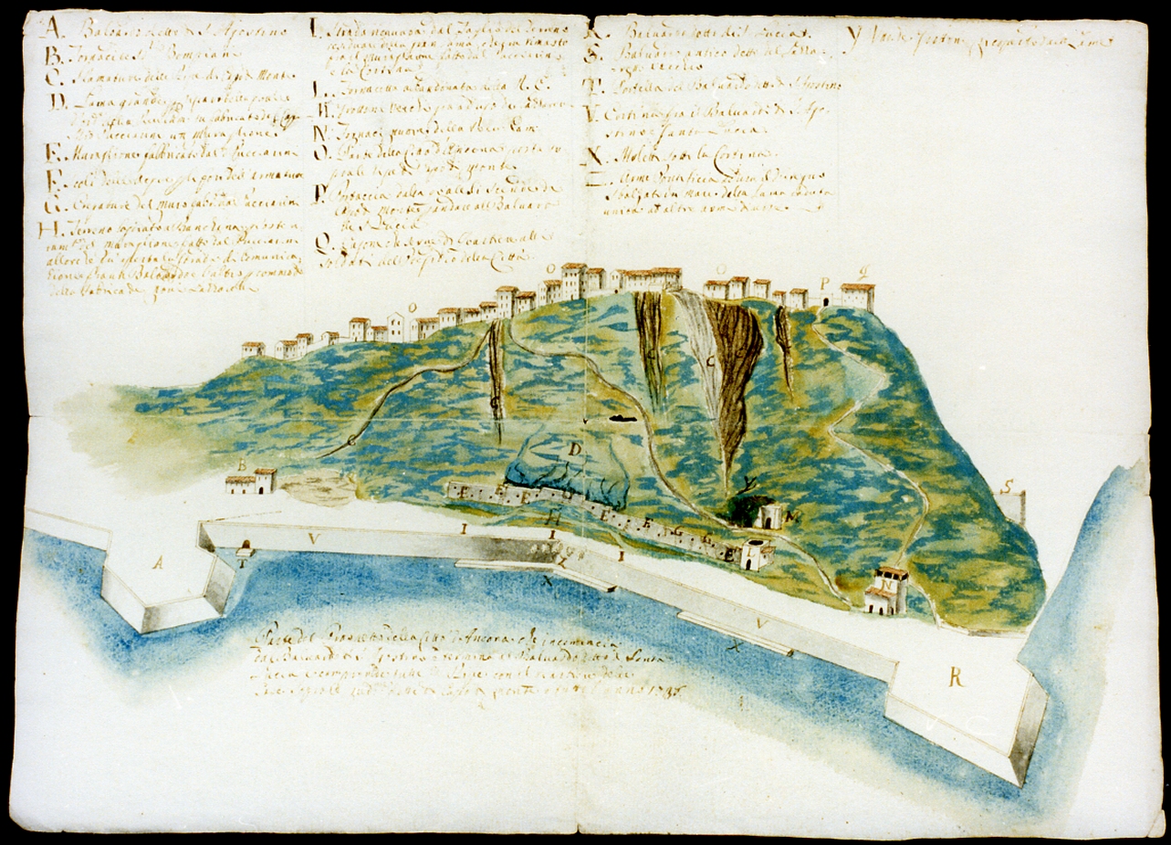 prospetto di Capodimonte ad Ancona (disegno) di Vanvitelli Carlo (cerchia) (sec. XVIII)