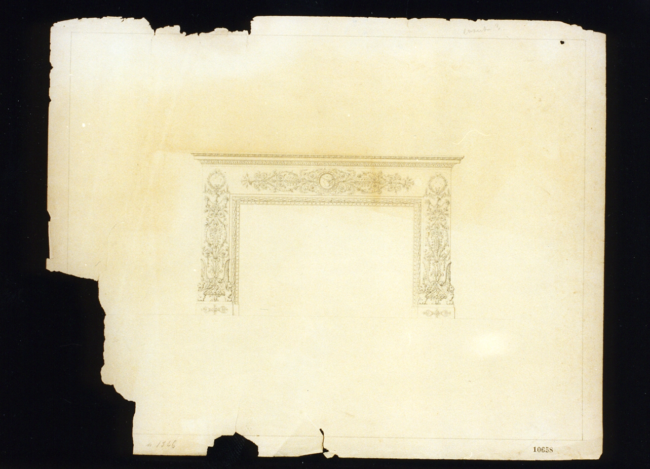progetto di camino del Palazzo Reale di Caserta (disegno) - ambito napoletano (secondo quarto sec. XIX)