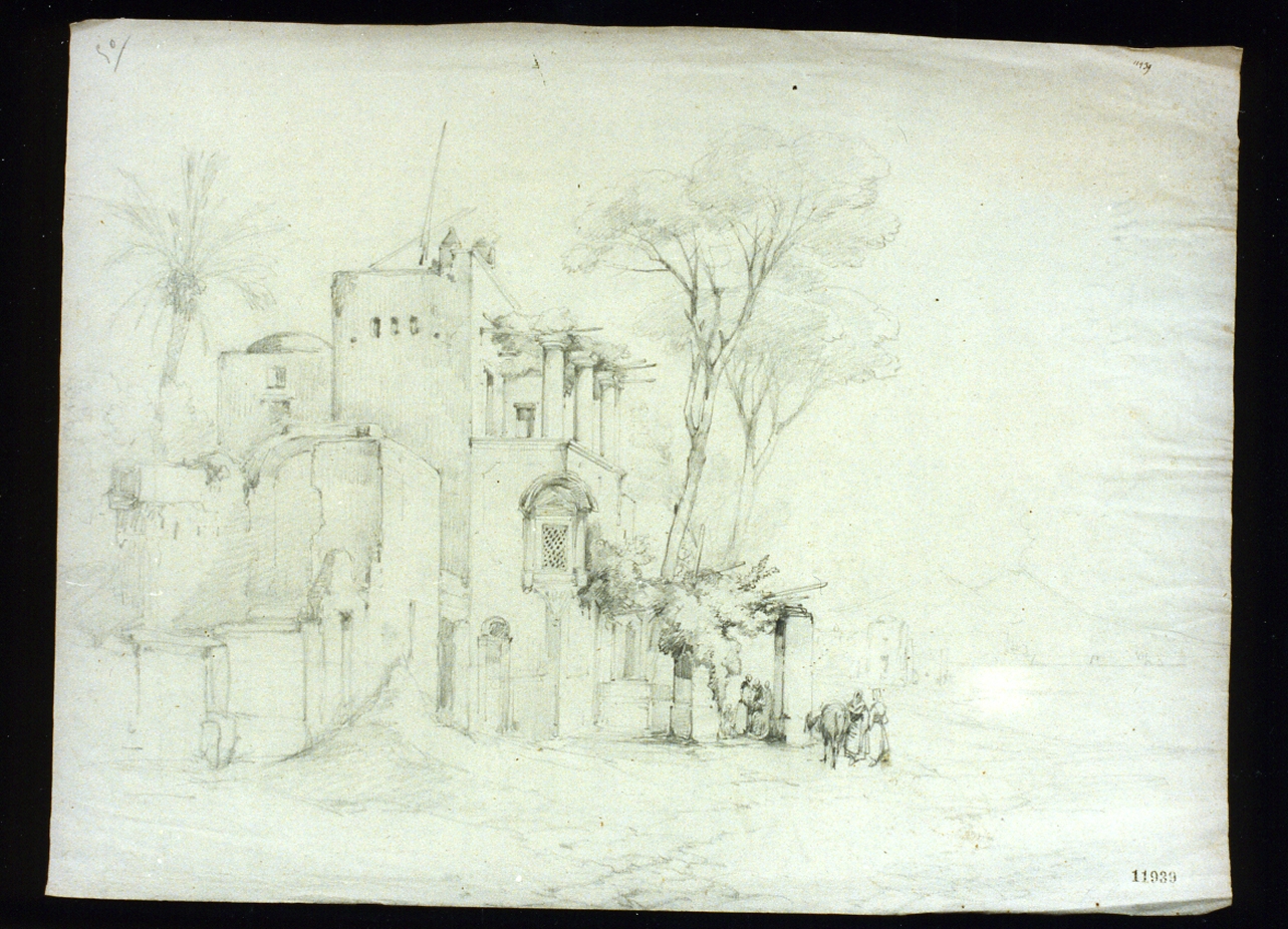 veduta di Posillipo a Napoli (disegno) di Carelli Raffaele (metà sec. XIX)