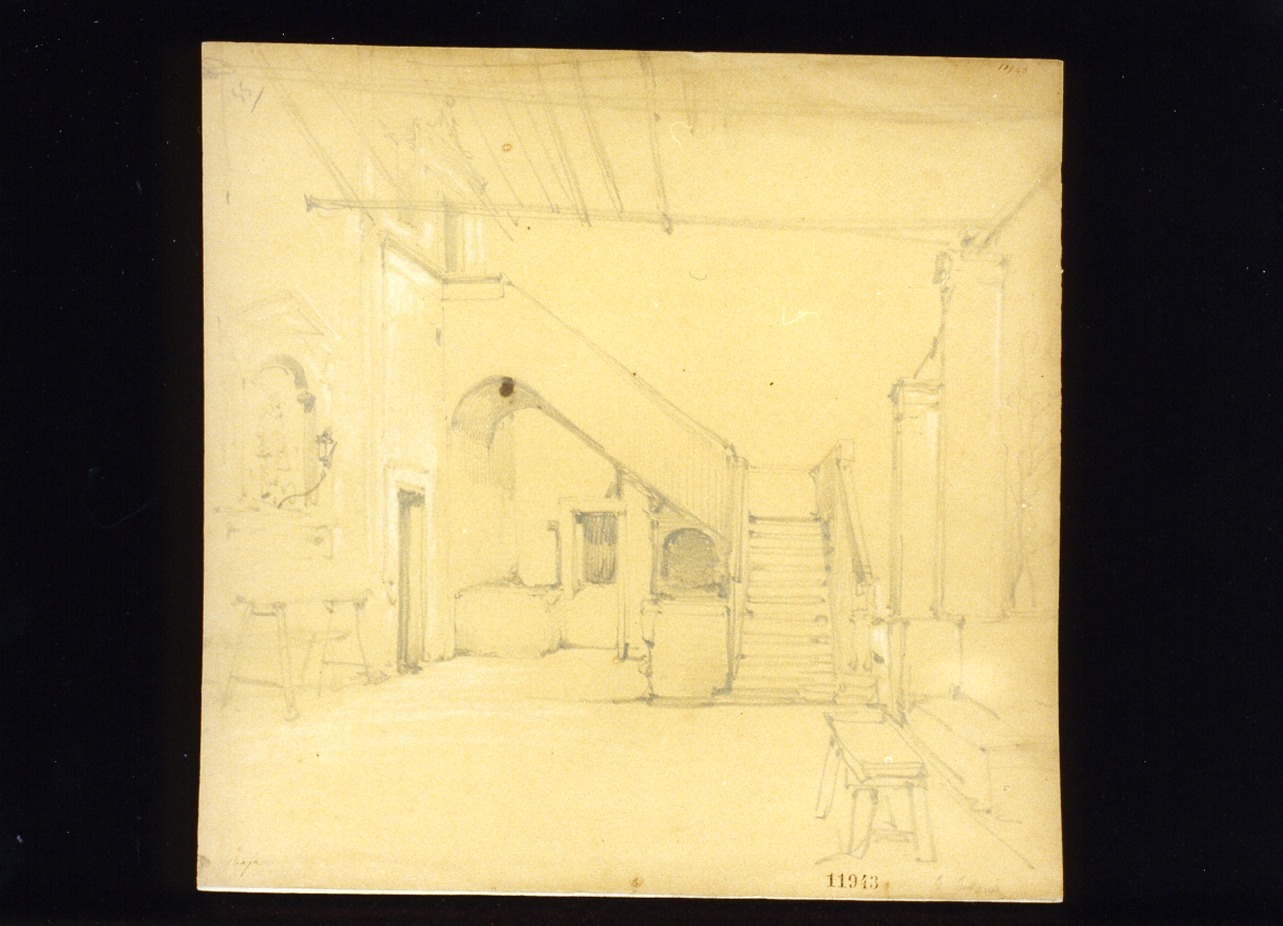 veduta di un edificio a Baia (disegno) di Gigante Giacinto (sec. XIX)