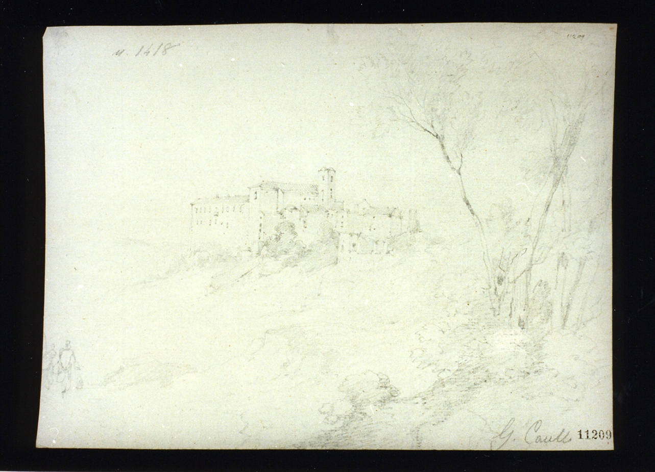 paesaggio (disegno) di Carelli Consalvo (secc. XIX/ XX)