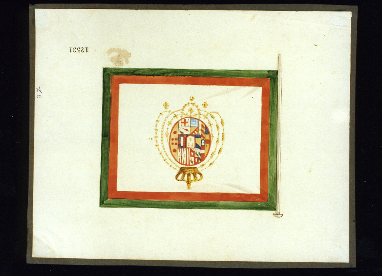 stendardo navale (disegno) - ambito napoletano (sec. XIX)