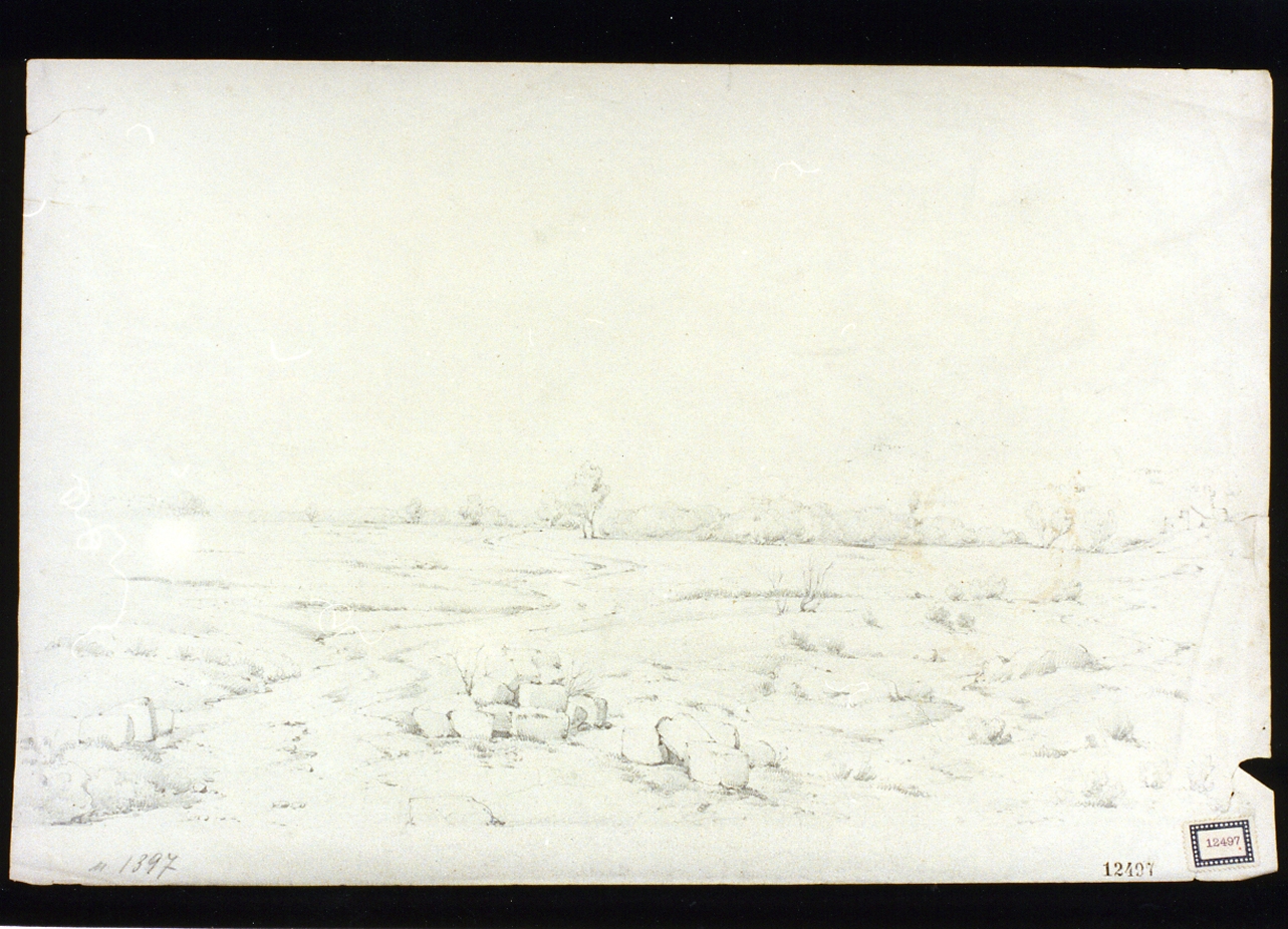 paesaggio (disegno) di Carelli Consalvo (sec. XIX)