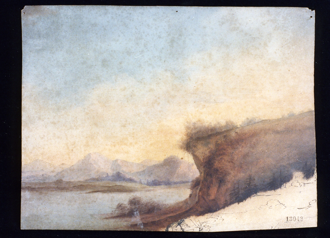 paesaggio montano (disegno) di De Napoli Michele (seconda metà sec. XIX)