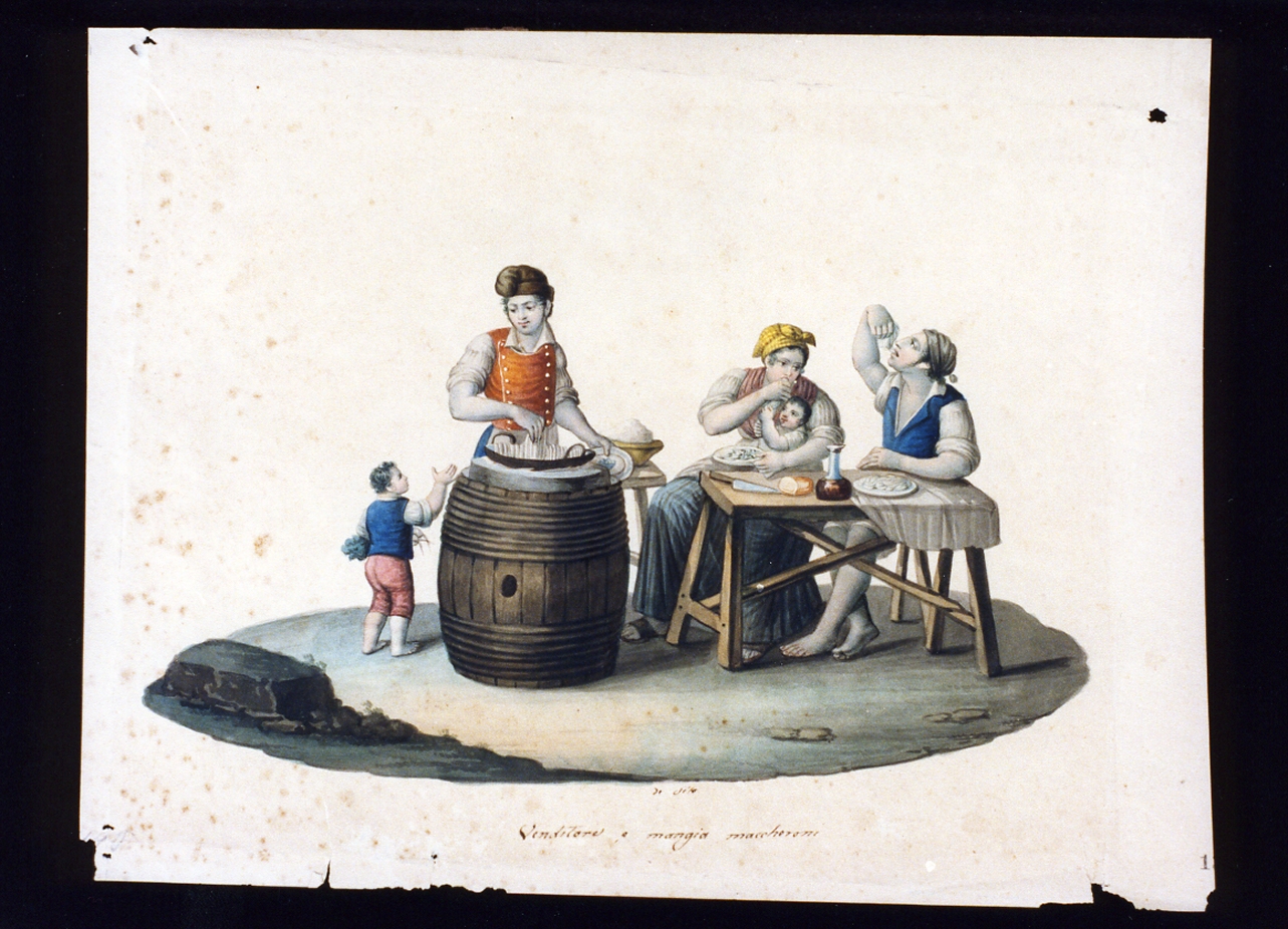 venditore di maccheroni (disegno) di De Vito Camillo (prima metà sec. XIX)