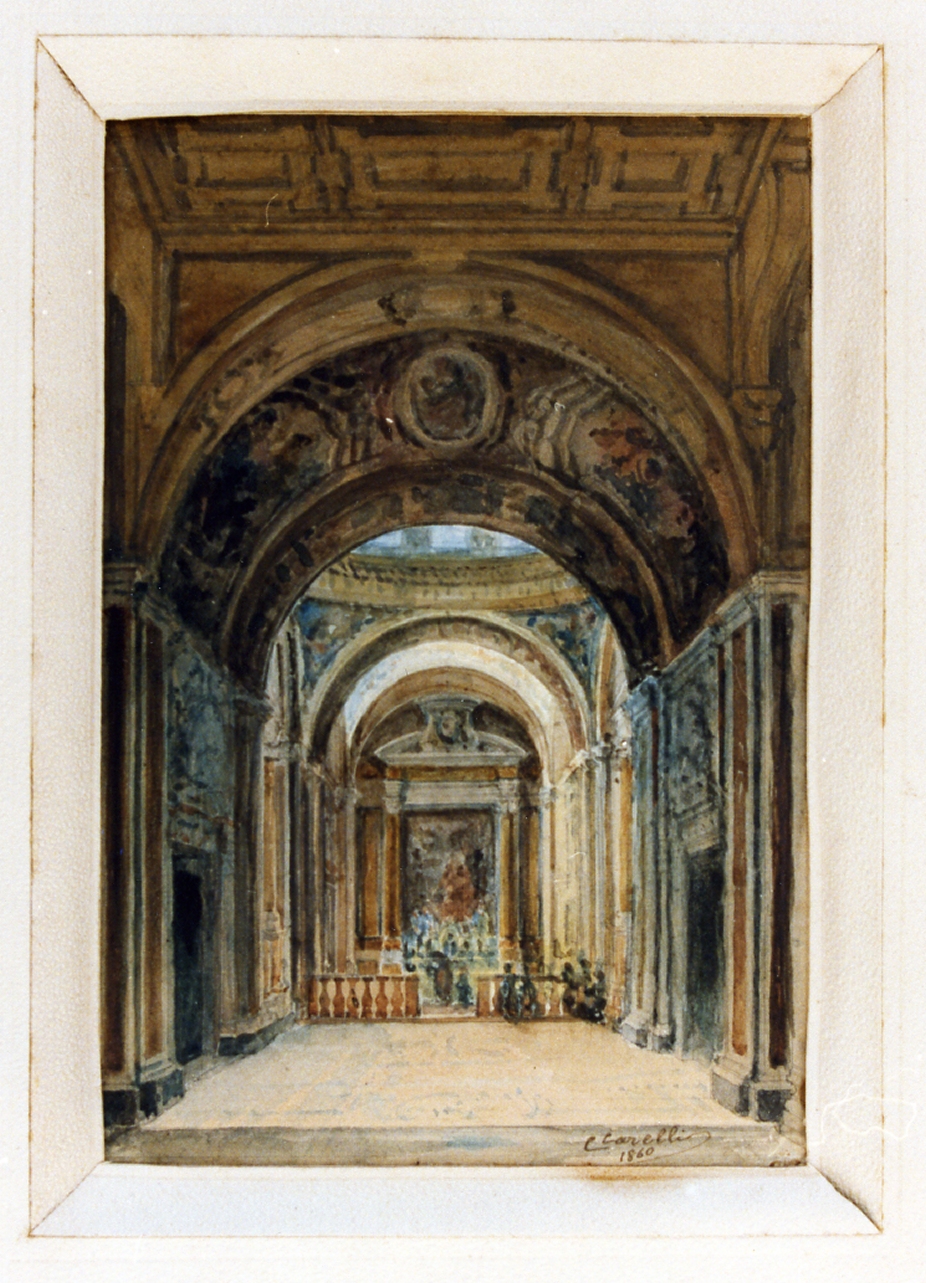 interno di chiesa (disegno) di Carelli Consalvo (sec. XIX)