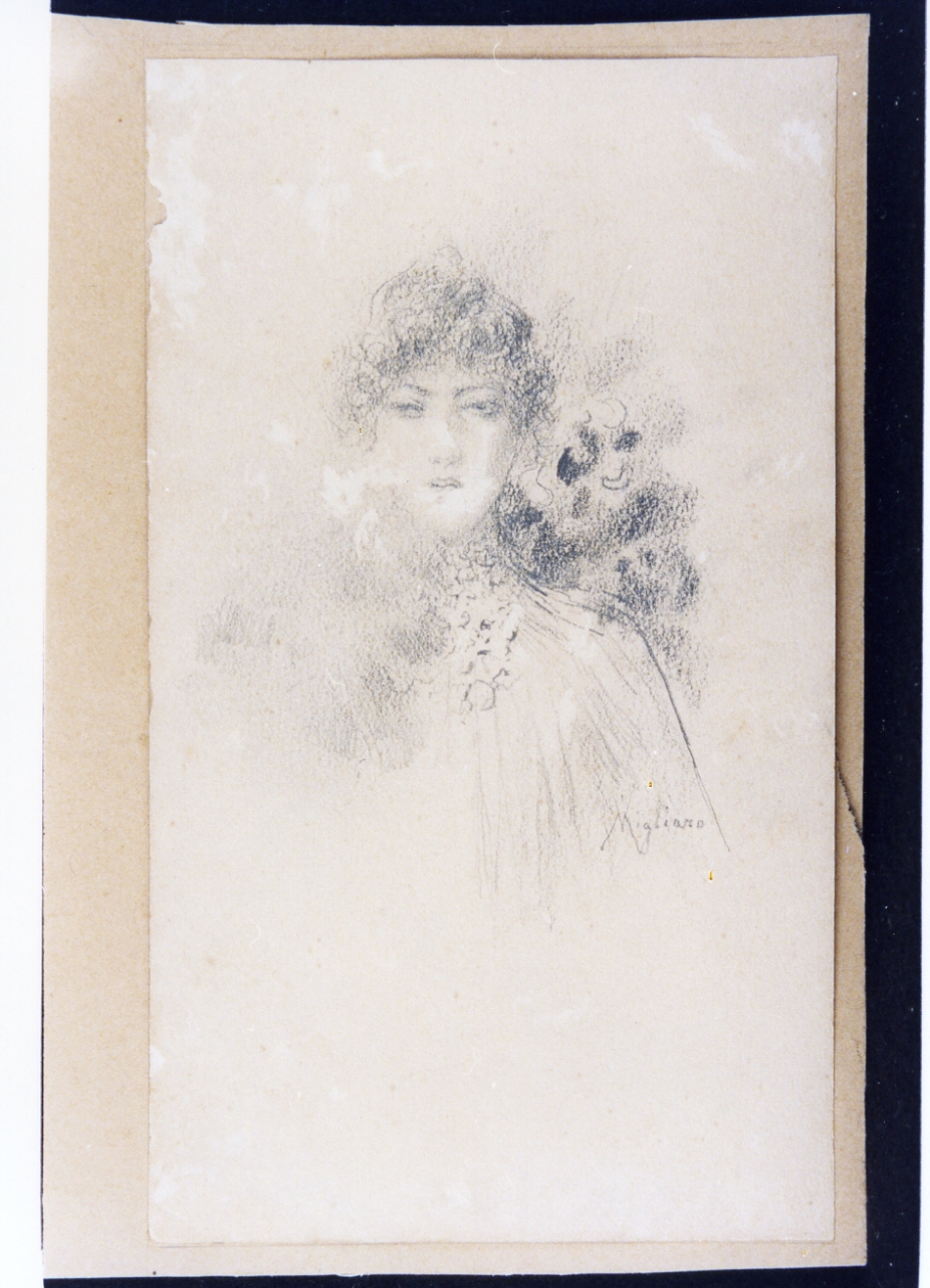 ritratto femminile (disegno) di Migliaro Vincenzo (seconda metà sec. XIX)