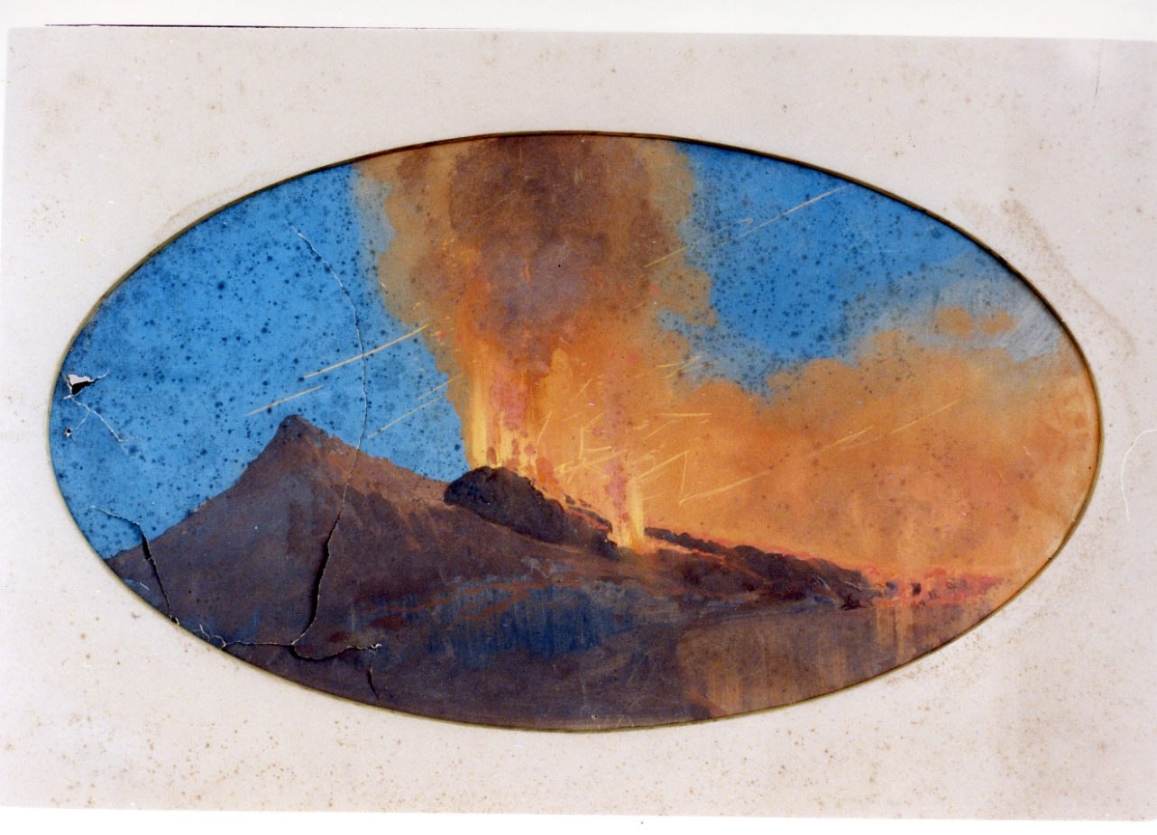 veduta del Vesuvio in eruzione (disegno) di Dalbono Eduardo (seconda metà sec. XIX)