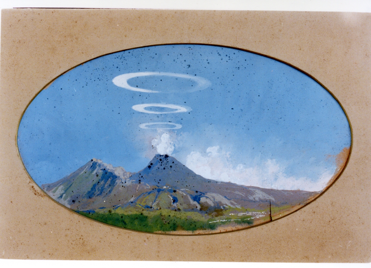 veduta del Vesuvio in eruzione (disegno) di Dalbono Eduardo (seconda metà sec. XIX)