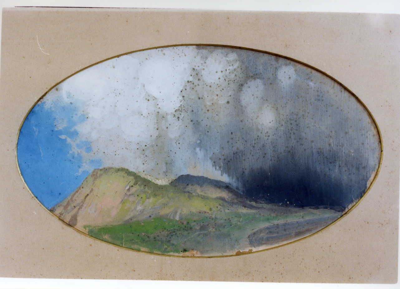 veduta del Vesuvio in eruzione (disegno) di Dalbono Eduardo (seconda metà sec. XIX)