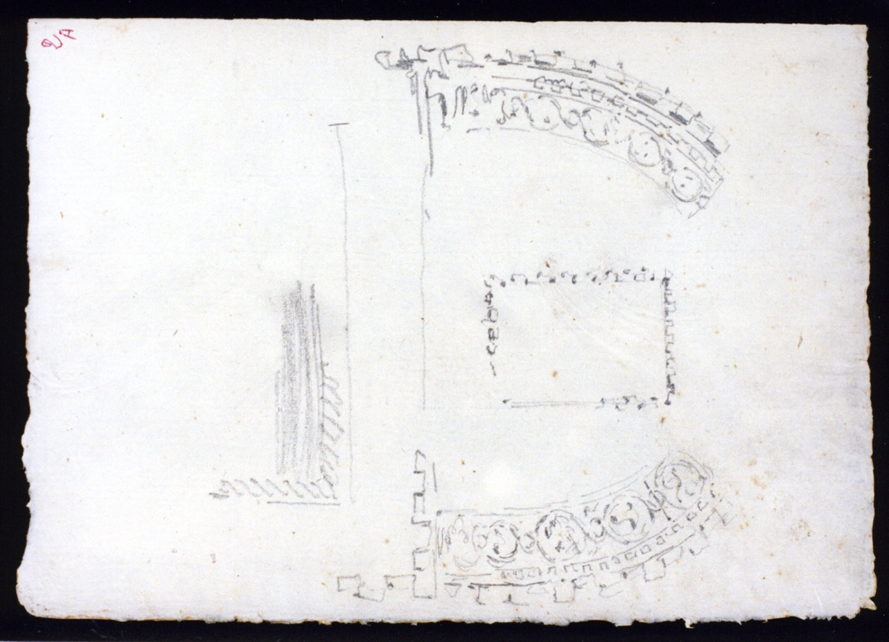 studi di elementi decorativi architettonici (disegno) di Vetri Paolo (secc. XIX/ XX)