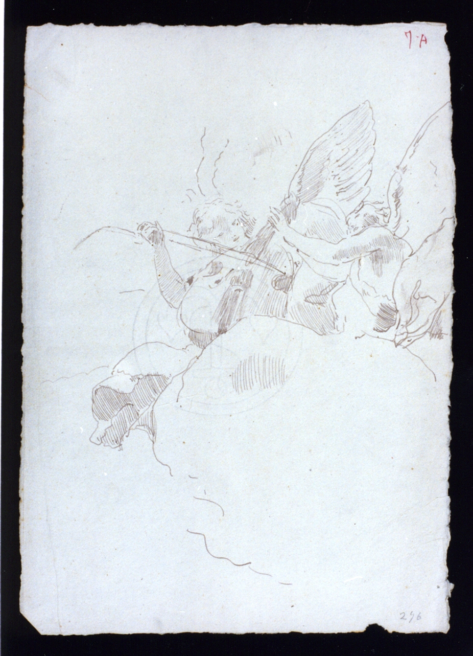 studio di angeli musicanti (disegno) di Vetri Paolo (secc. XIX/ XX)