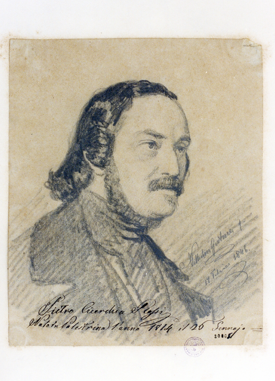 ritratto d'uomo (disegno) di Gertner Vilhelm (sec. XIX)