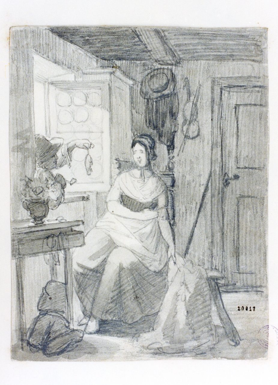 scena burlesca (disegno) di Habbe Nikolaj François (sec. XIX)