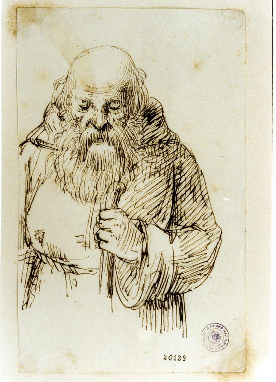 studio di monaco cappuccino (disegno) di Marstrand Vilhelm Nicolai (sec. XIX)