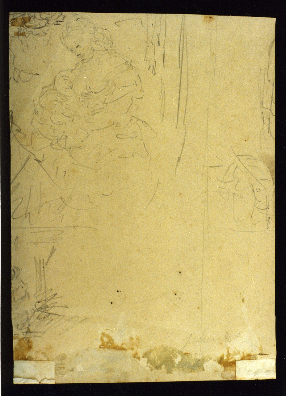 madonna con bambino (disegno) di Marstrand Vilhelm Nicolai (sec. XIX)