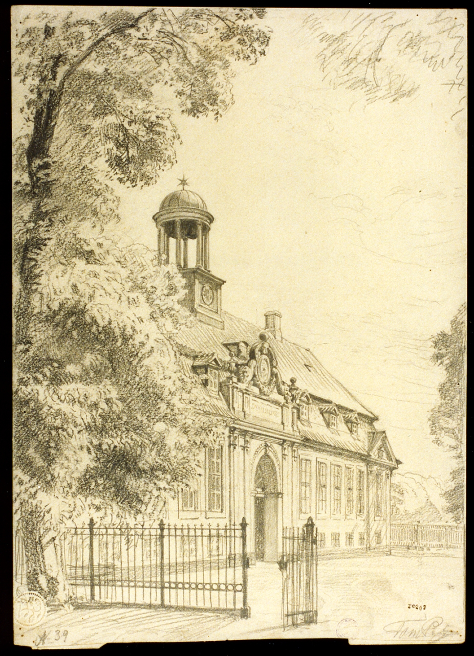 veduta di Villa Moltke a Glorup (disegno) di Tom-Petersen Peter (secc. XIX/ XX)